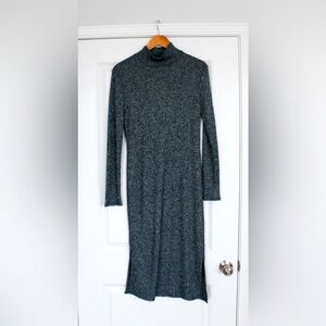Banana Republic Midi-length Sweater Dress Marled Gray Turtleneck